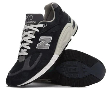 Men's New Balance 990v2 Navy White Shoes