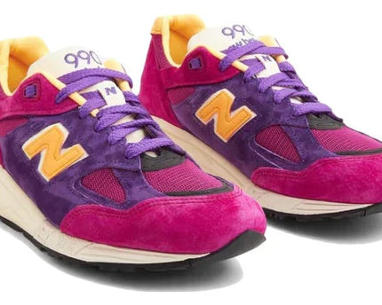 Men's New Balance Teddy Santis x 990v2 Purple Yellow Shoes