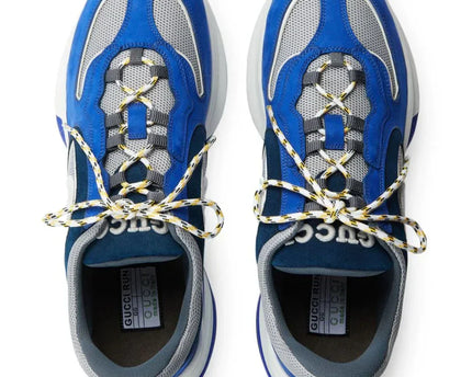 Men's Gucci Run Lace-Up Blue Sneakers