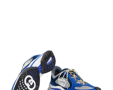 Men's Gucci Run Lace-Up Blue Sneakers
