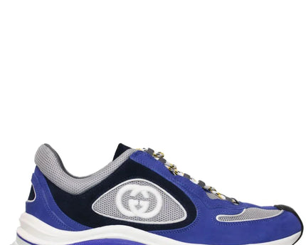 Men's Gucci Run Lace-Up Blue Sneakers