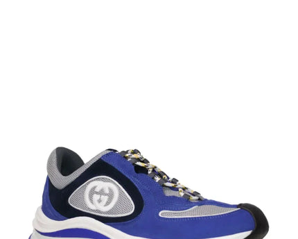 Men's Gucci Run Lace-Up Blue Sneakers