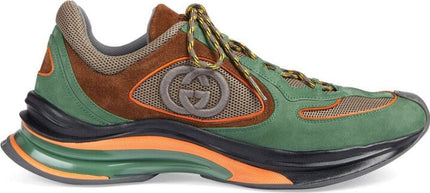 Men's Gucci Run Lace-Up Green Sneakers