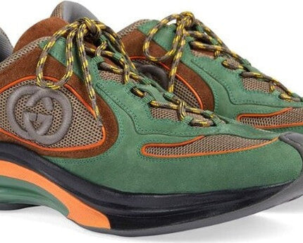 Men's Gucci Run Lace-Up Green Sneakers