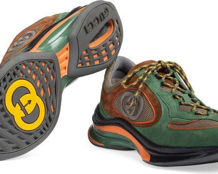 Men's Gucci Run Lace-Up Green Sneakers