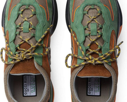 Men's Gucci Run Lace-Up Green Sneakers