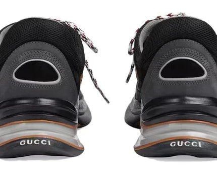 Men's Gucci Run Suede Black Grey Suede Sneakers