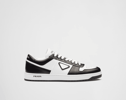 Prada Downtown Leather Black White Sneakers