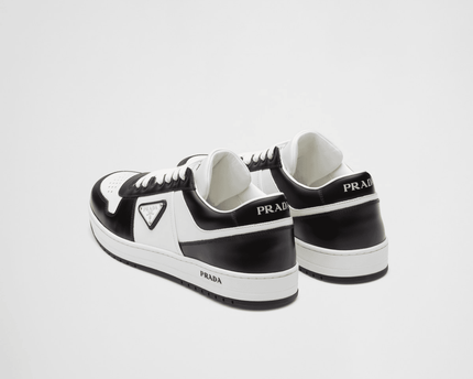 Prada Downtown Leather Black White Sneakers