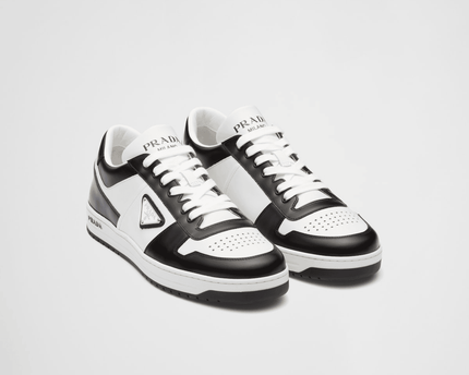 Prada Downtown Leather Black White Sneakers
