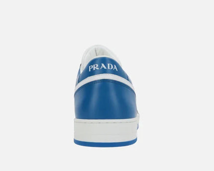 Prada Downtown Leather Blue Sneakers