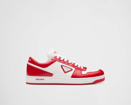 Prada Downtown Leather Lacquer Red Sneakers