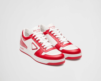 Prada Downtown Leather Lacquer Red Sneakers