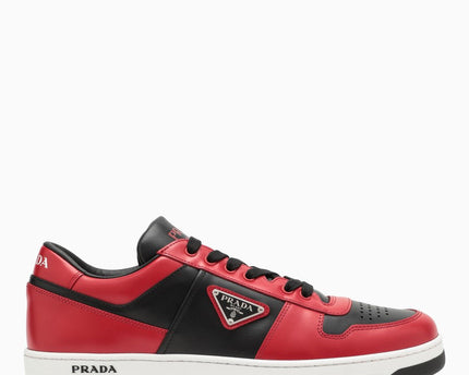 Prada Downtown Leather Red Black Sneakers