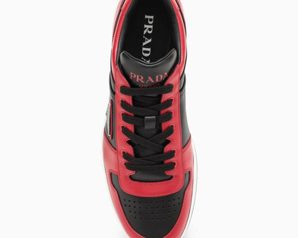Prada Downtown Leather Red Black Sneakers