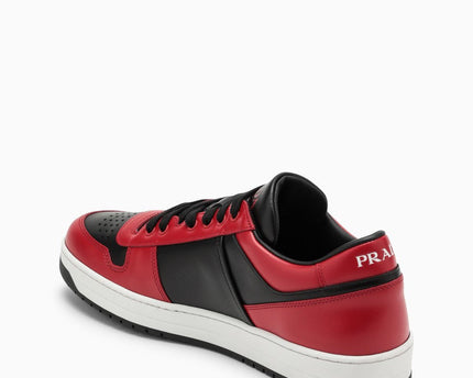Prada Downtown Leather Red Black Sneakers