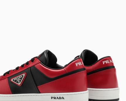 Prada Downtown Leather Red Black Sneakers