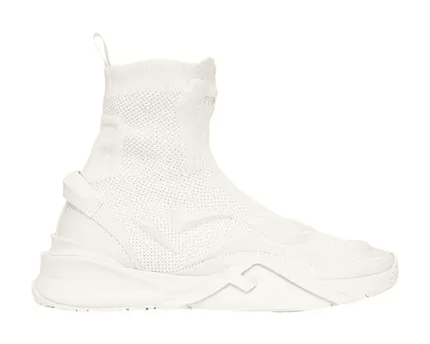 Men's Fendi Street Style Plain Sock Blanc Sneakers