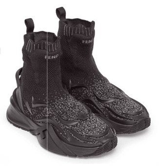 Men's Fendi Street Style Plain Sock Noir Sneakers