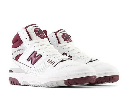 Men's New Balance 650R White Burgundy Shoes