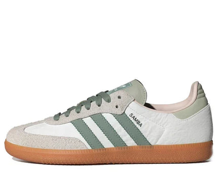 Men's Adidas Samba Cloud White Silver Green Shoes
