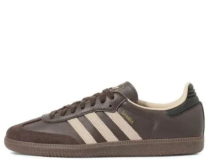 Men's Adidas Samba Dark Brown Beige Gum Shoes