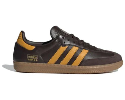 Men's Adidas Samba Dark Brown Yellow Shoes