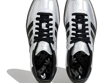 Men's Adidas Samba Silver Metallic Black Gum Shoes