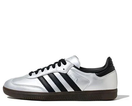 Men's Adidas Samba Silver Metallic Black Gum Shoes