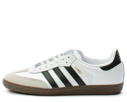 Men's Adidas Samba White Black Gum Shoes