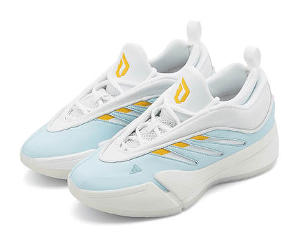 Men's Adidas Dame 9 White Blue Shoes