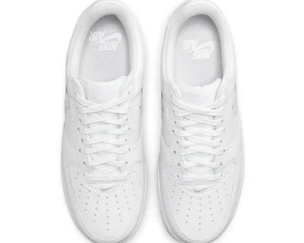 Men's Air Force 1 '07 Color Of The Month Jewel Swoosh Triple White Shoes