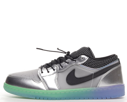 Men's Air Jordan 1 Metallic Silver Gradient Shoes