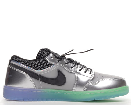 Men's Air Jordan 1 Metallic Silver Gradient Shoes