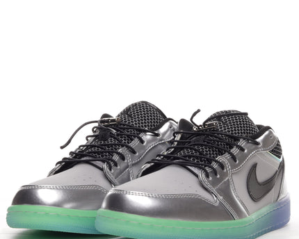 Men's Air Jordan 1 Metallic Silver Gradient Shoes