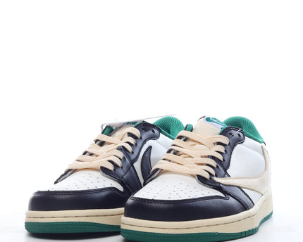 Men's Pk God Fragment Design x Travis Scott x Air Jordan 1 Retro Low Green Black White Shoes