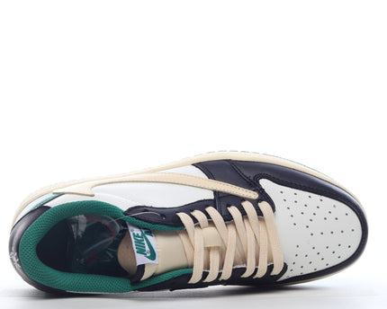Men's Pk God Fragment Design x Travis Scott x Air Jordan 1 Retro Low Green Black White Shoes