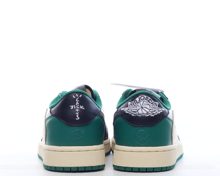 Men's Pk God Fragment Design x Travis Scott x Air Jordan 1 Retro Low Green Black White Shoes