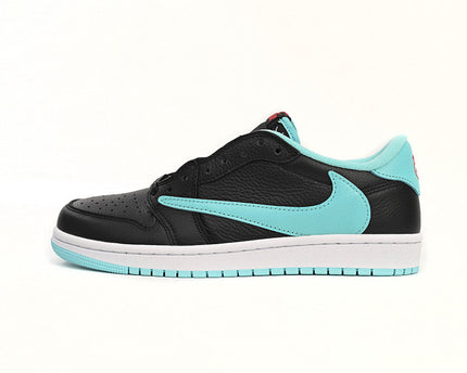 Men's Travis Scott x Air Jordan 1 Low Bang Black Blue Shoes