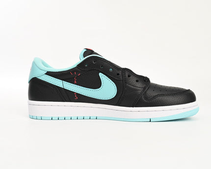 Men's Travis Scott x Air Jordan 1 Low Bang Black Blue Shoes