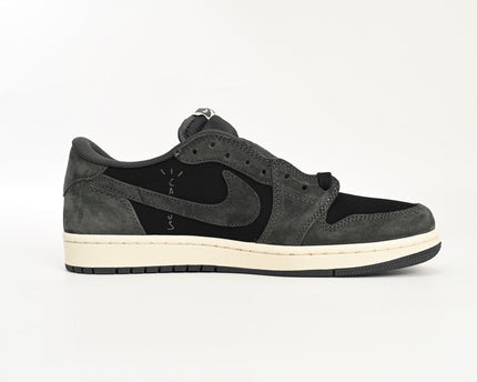 Men's Travis Scott x Air Jordan 1 Low Black Grey Low Shoes