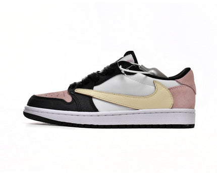 Men's Travis Scott x Air Jordan 1 Low Black Red Shoes