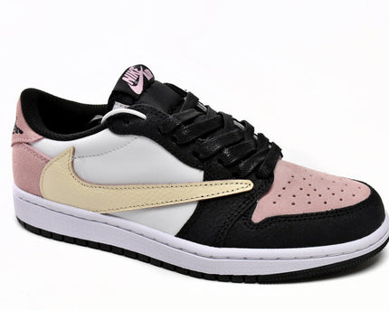 Men's Travis Scott x Air Jordan 1 Low Black Red Shoes