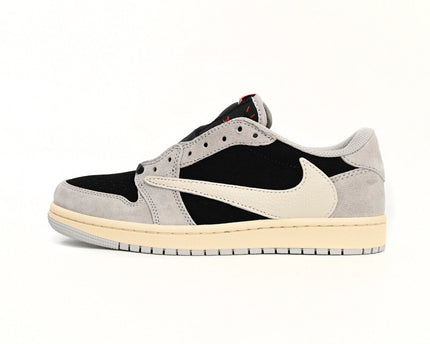 Men's Travis Scott x Air Jordan 1 Low White Grey Low Gang Shoes