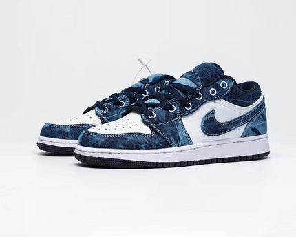 Men's Air Jordan 1 Washed Denim Shoes