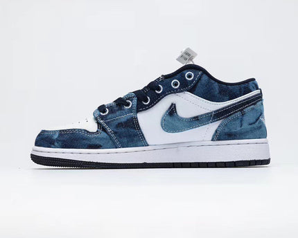 Men's Air Jordan 1 Washed Denim Shoes