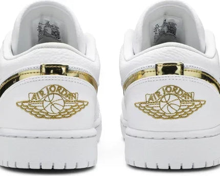 Men's Air Jordan 1 White Metallic Gold Shoes