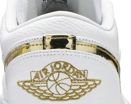 Men's Air Jordan 1 White Metallic Gold Shoes