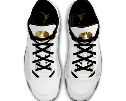 Men's Air Jordan 38 White Metallic Gold Black Shoes