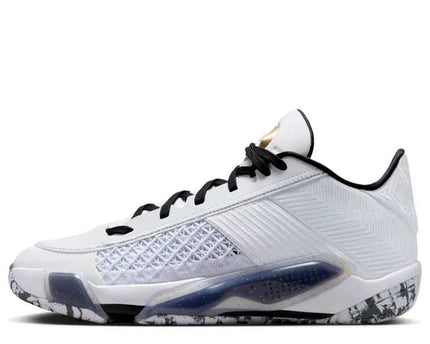 Men's Air Jordan 38 White Metallic Gold Black Shoes